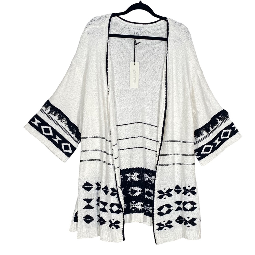 Rachel Zoe Cardigan Sweater Open Front Aztec Inspired Plus Size 2X